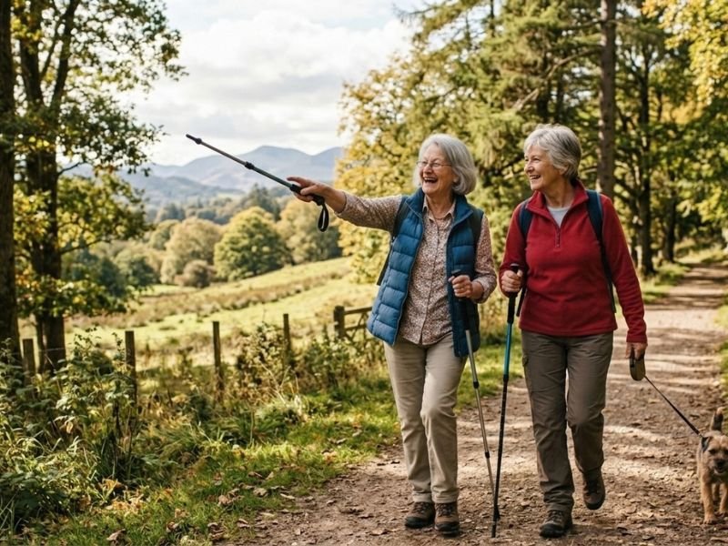 Older adults enjoying an active and healthy lifestyle together