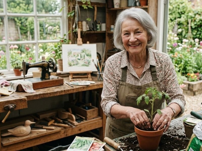 Senior enjoying a favorite hobby and activity